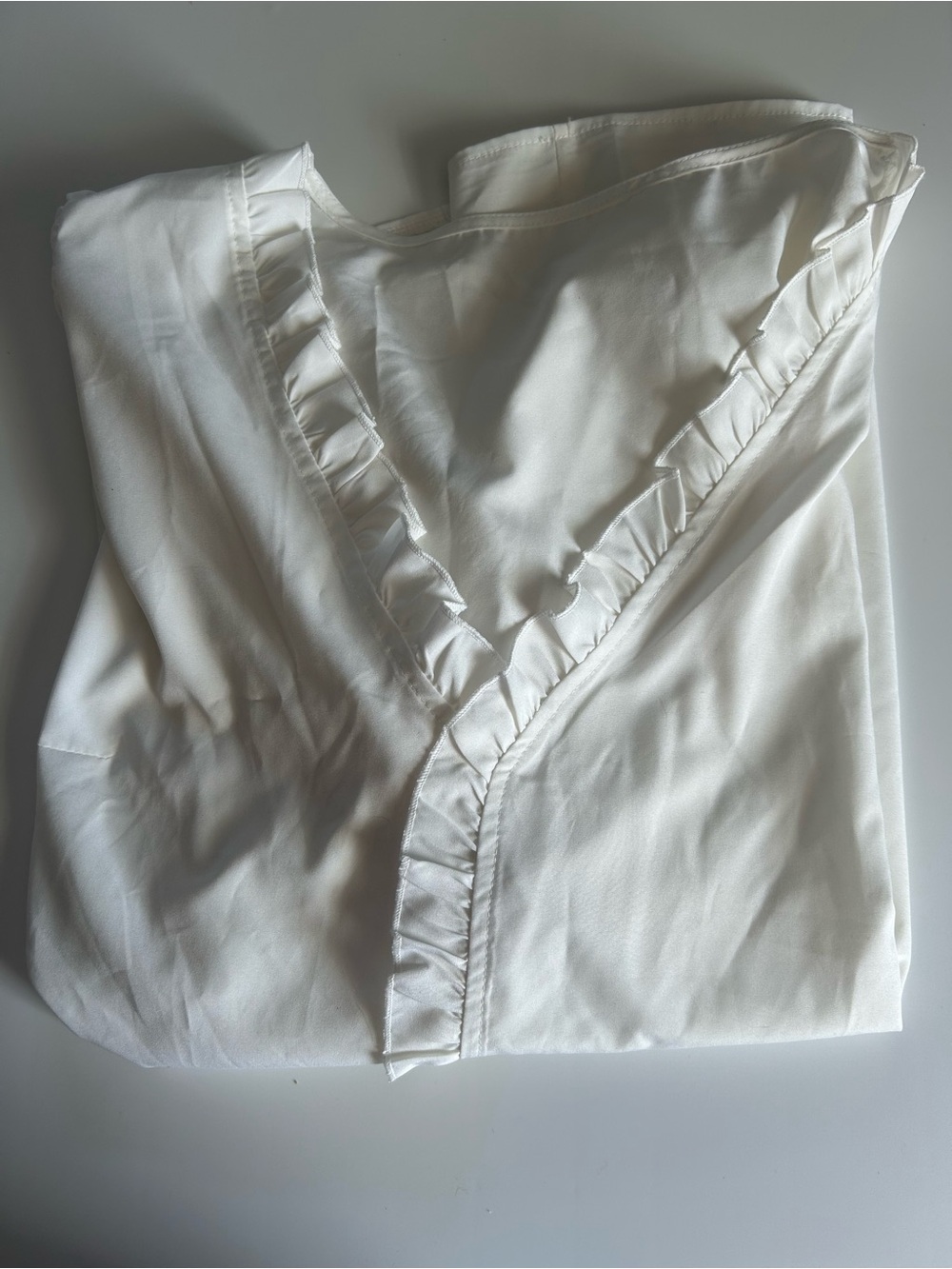 women’s white blouse with ruffles 2X